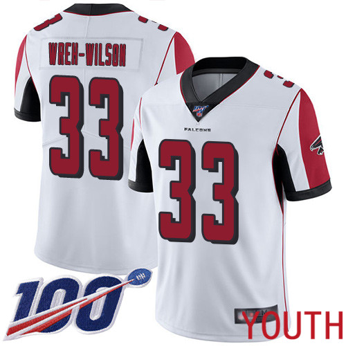 Atlanta Falcons Limited White Youth Blidi Wreh-Wilson Road Jersey NFL Football #33 100th Season Vapor Untouchable->atlanta falcons->NFL Jersey